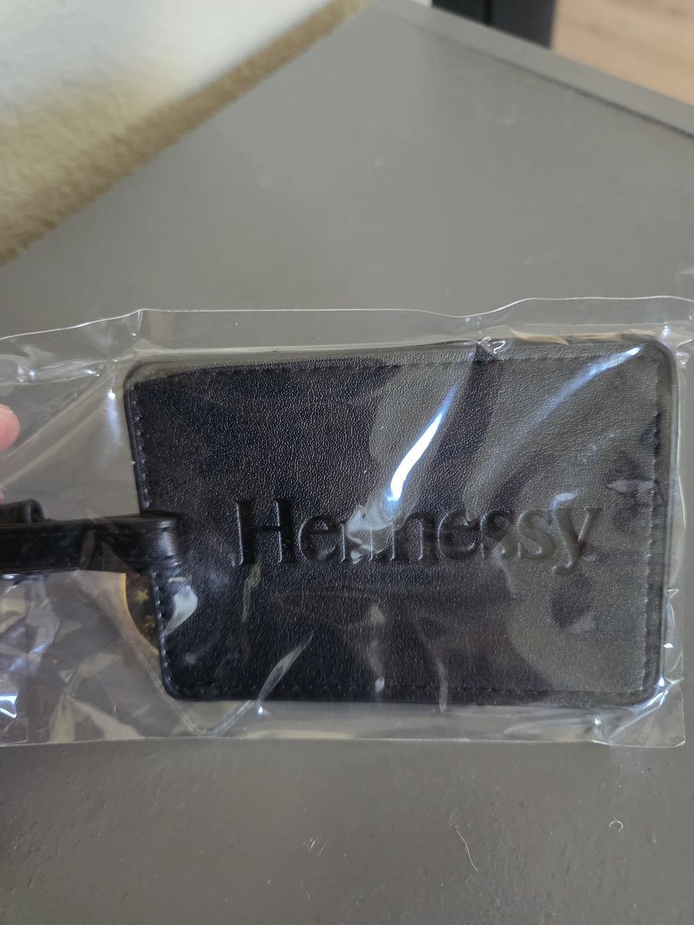 Hennessy Black Embossed Leather Luggage Tag